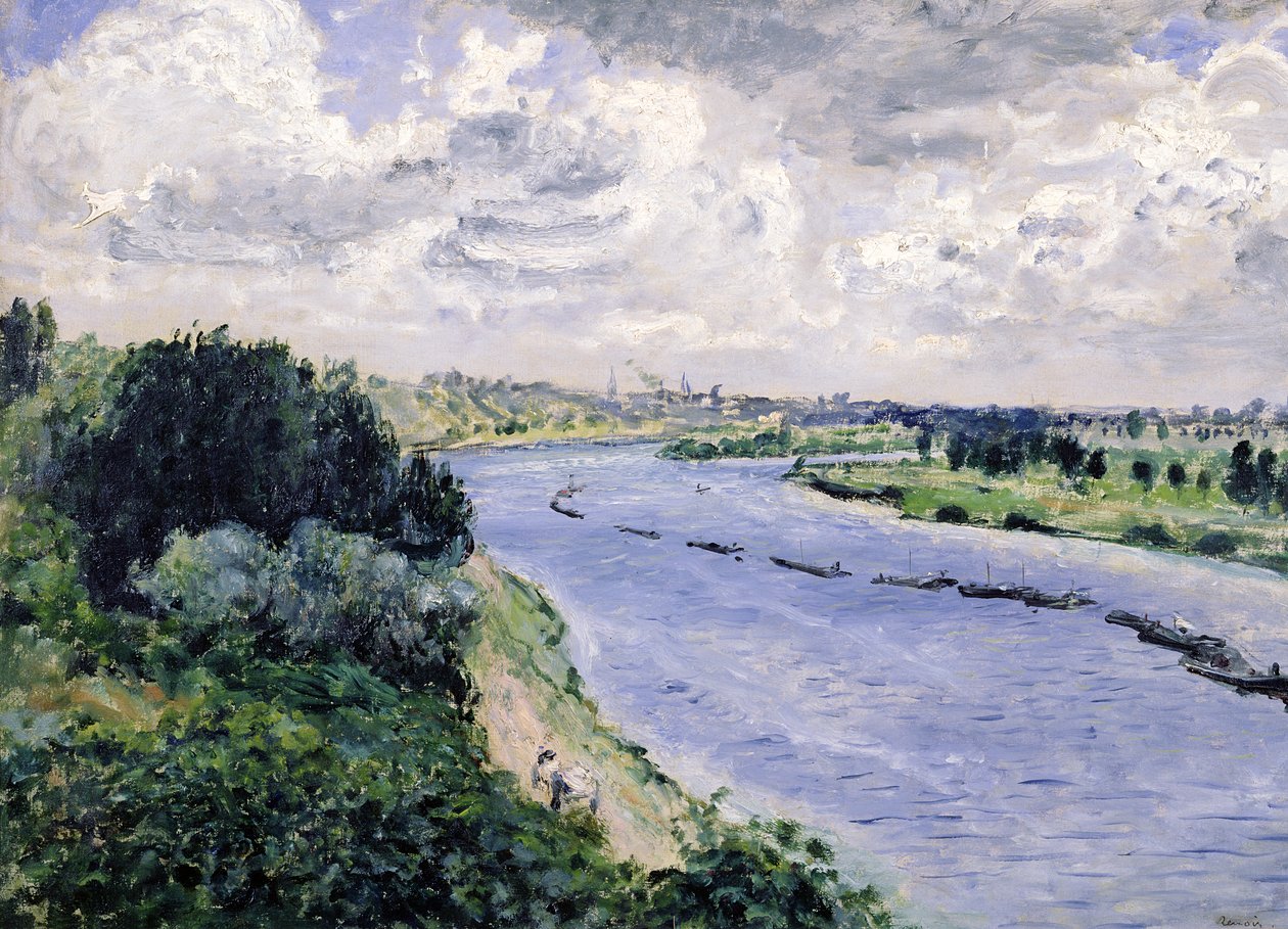 Barges sur la Seine, c.1869 - Pierre Auguste Renoir