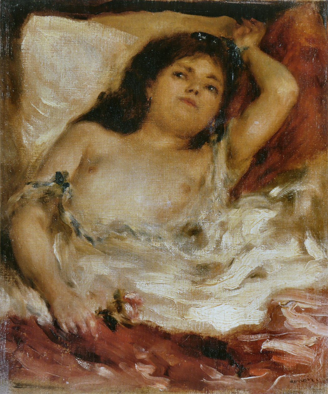 Femme demi-nue couchée - Pierre Auguste Renoir