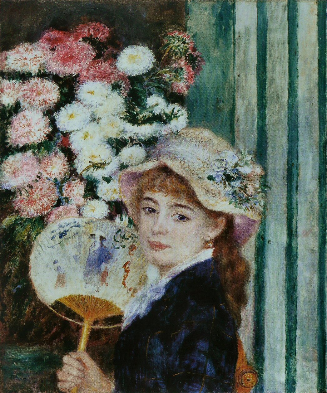 Jeune fille avec un éventail - Pierre Auguste Renoir