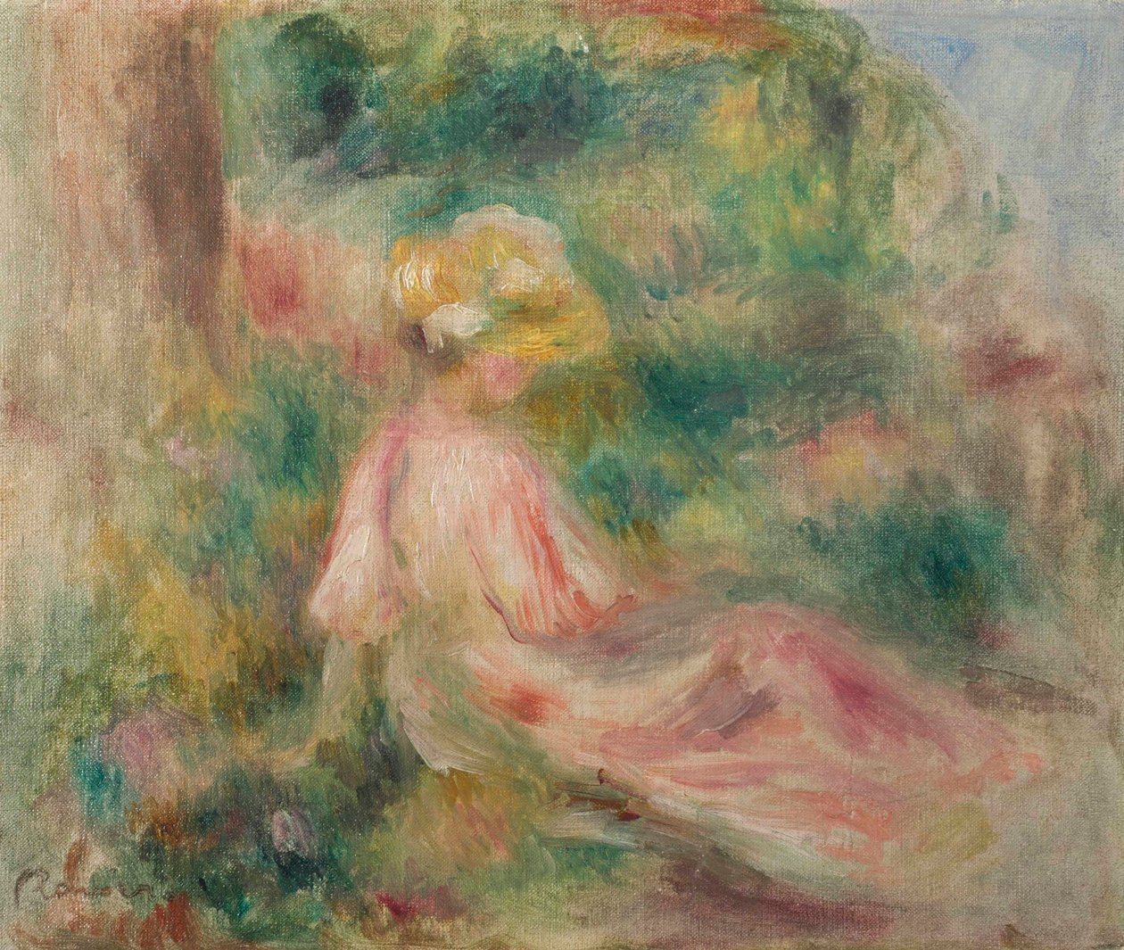 Jeune fille dans un pré - Pierre Auguste Renoir