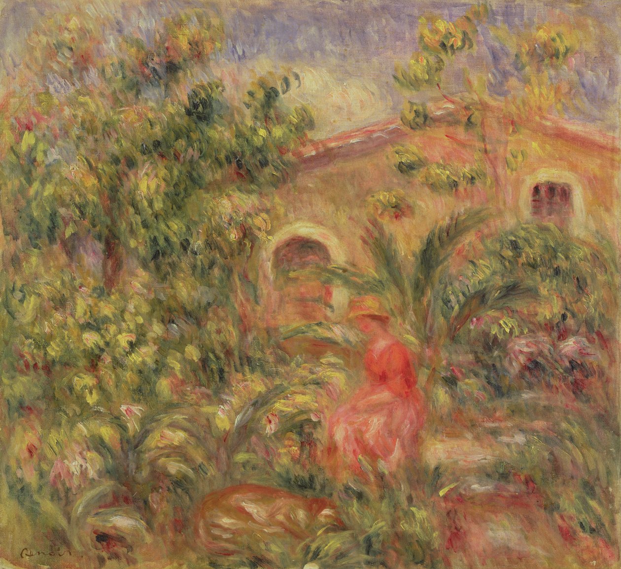 Paysage avec femme et chien, 1917 - Pierre Auguste Renoir
