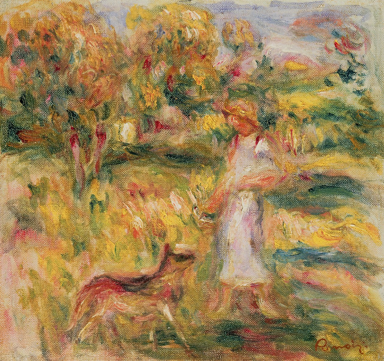 Paysage avec la femme de l