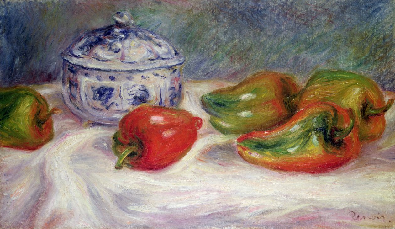 Nature morte avec un sucrier et des poivrons rouges, c.1905 - Pierre Auguste Renoir