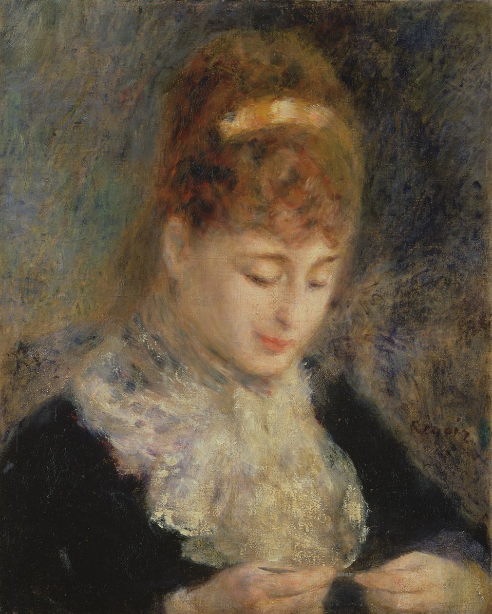 Femme crochetant, c.1877 - Pierre Auguste Renoir