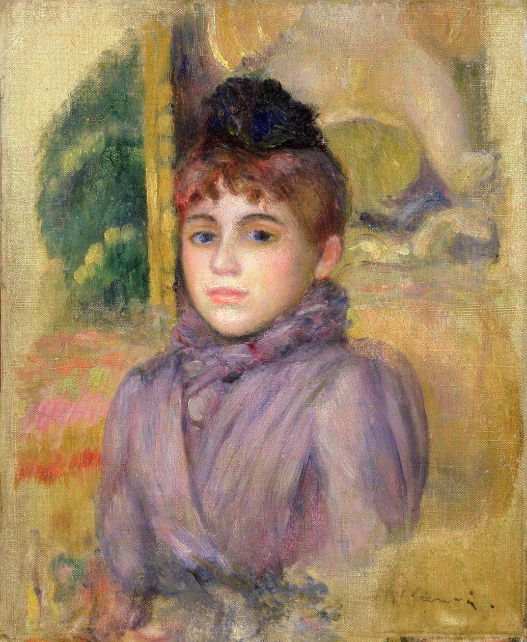 Femme en bleu avec un bonnet, c.1885 - Pierre Auguste Renoir