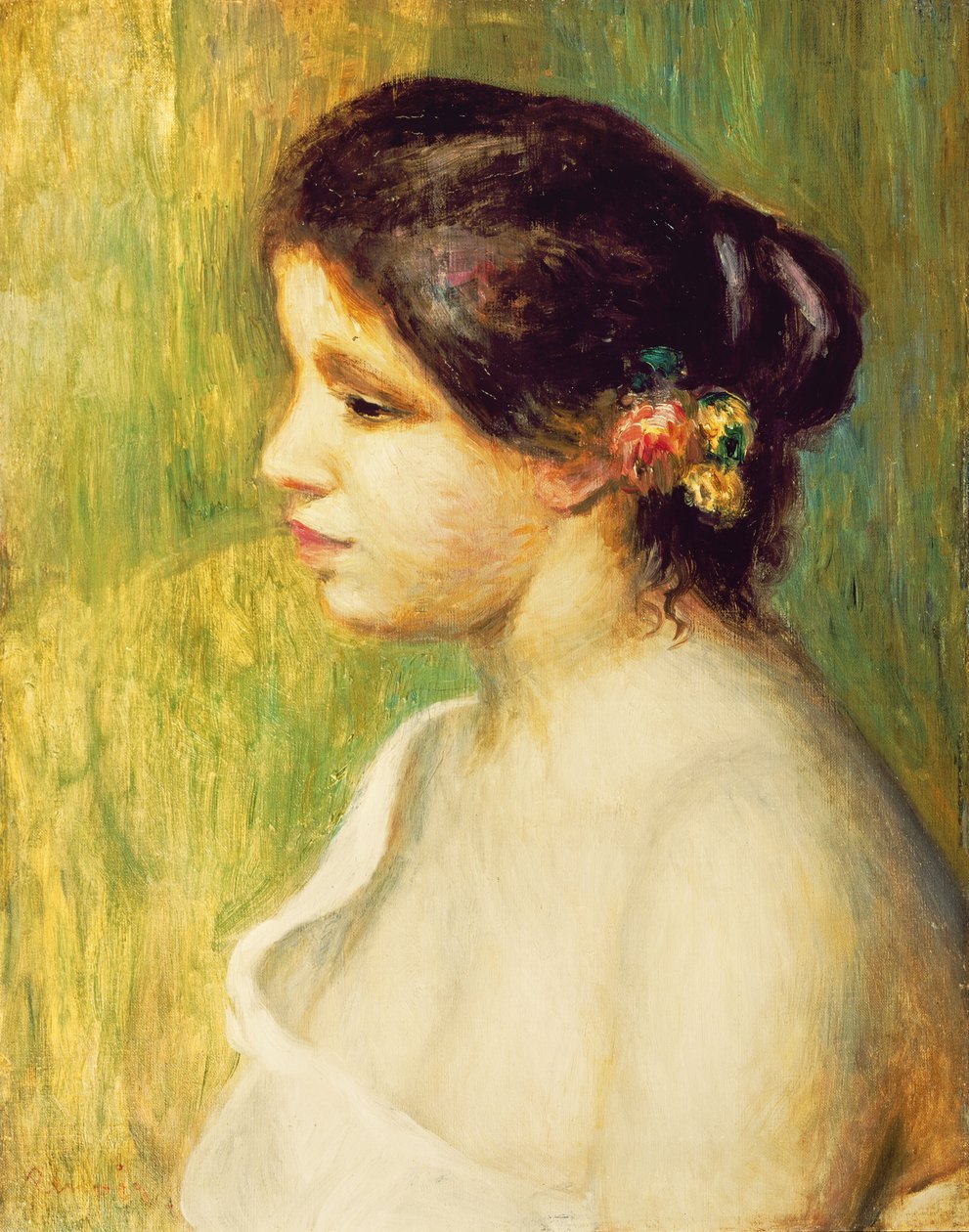 Jeune femme avec des fleurs à l