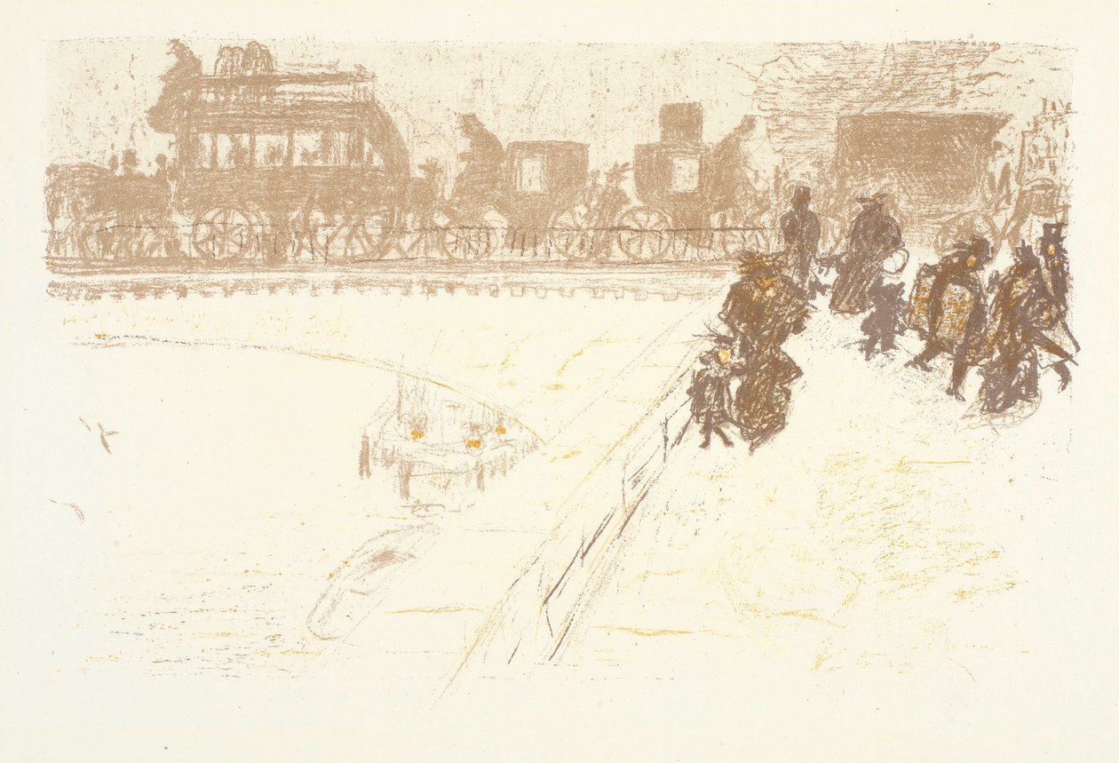 Le Pont, lithographie de la série Quelques aspects de la vie de Paris - Pierre Bonnard