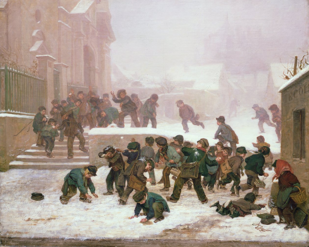 Bataille de boules de neige - Pierre Edouard Frere