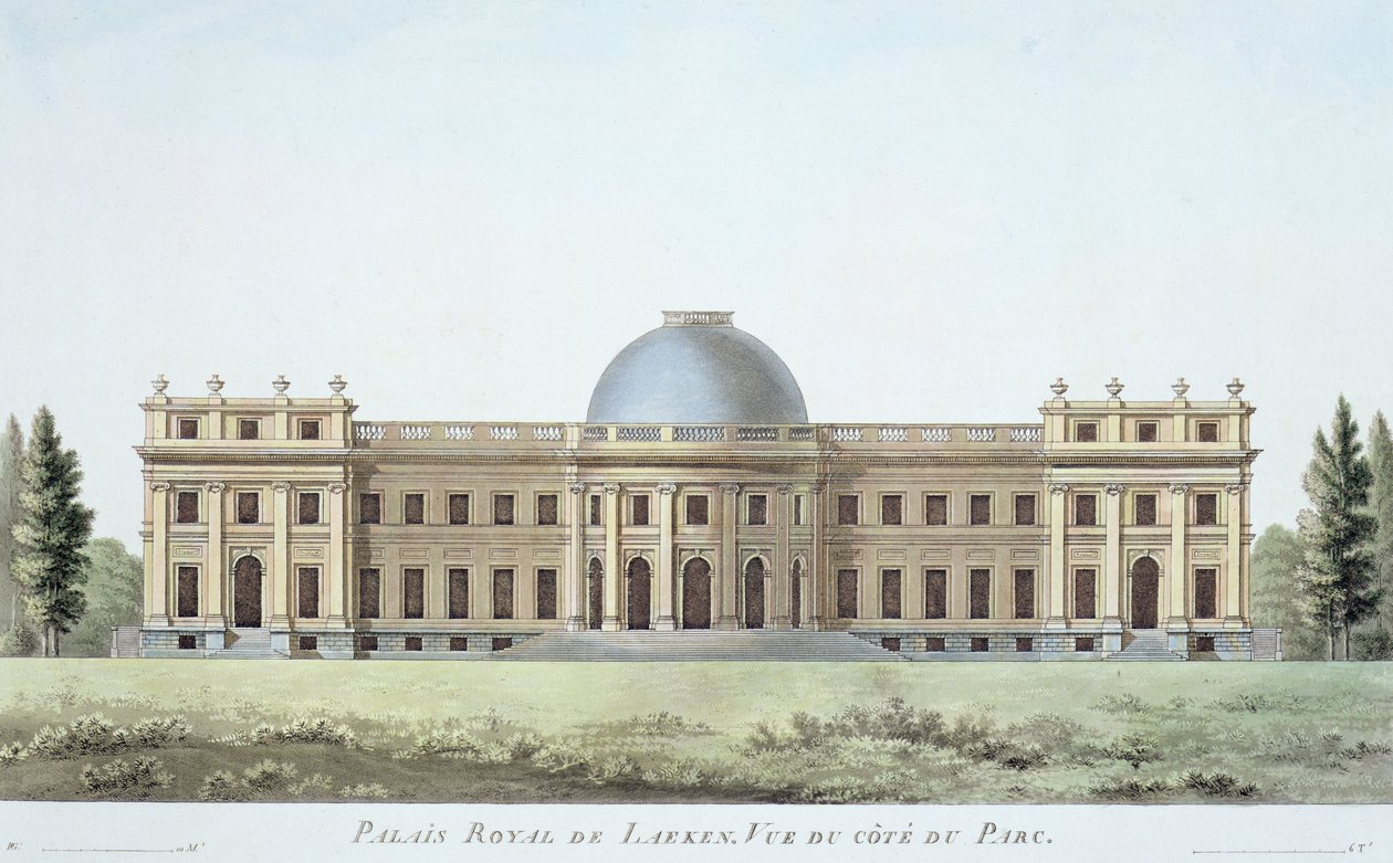 Palais royal à Laeken, vue du parc, de 