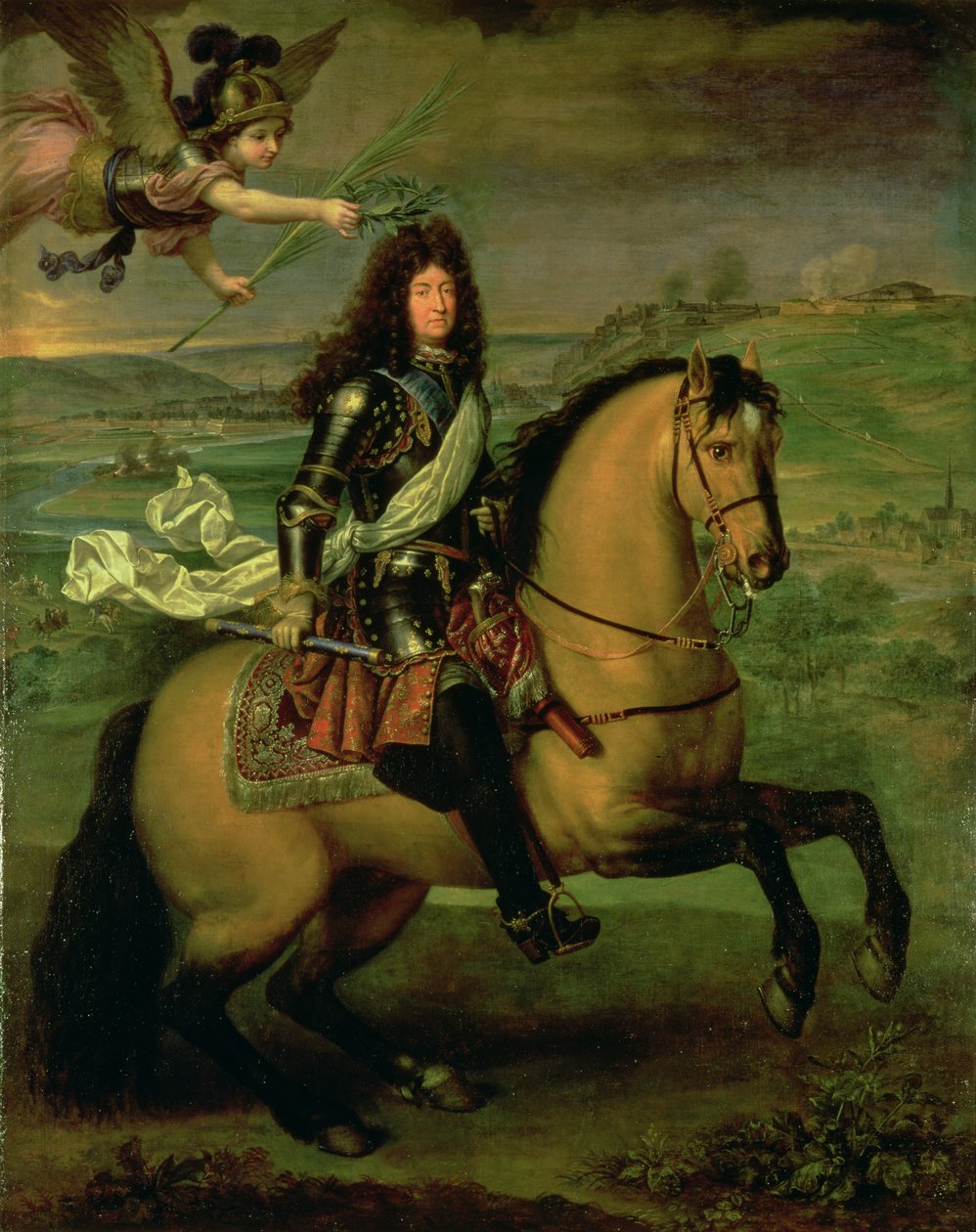 Portrait équestre de Louis XIV (1638-1715) couronné par la Victoire, c.1692 - Pierre Mignard