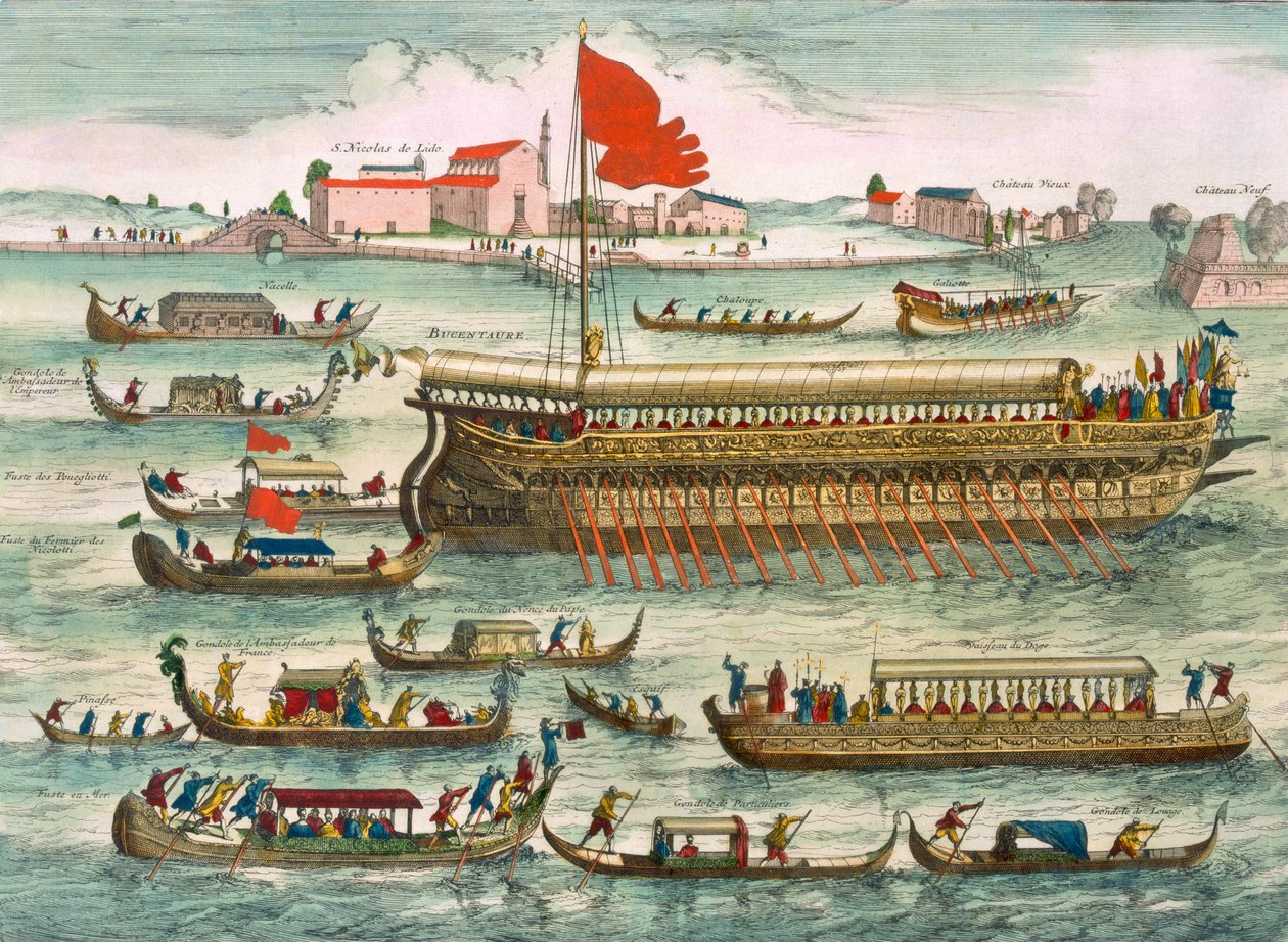 Types de navires nommés des Vénitiens, au Lido, 1693 - Pierre Mortier