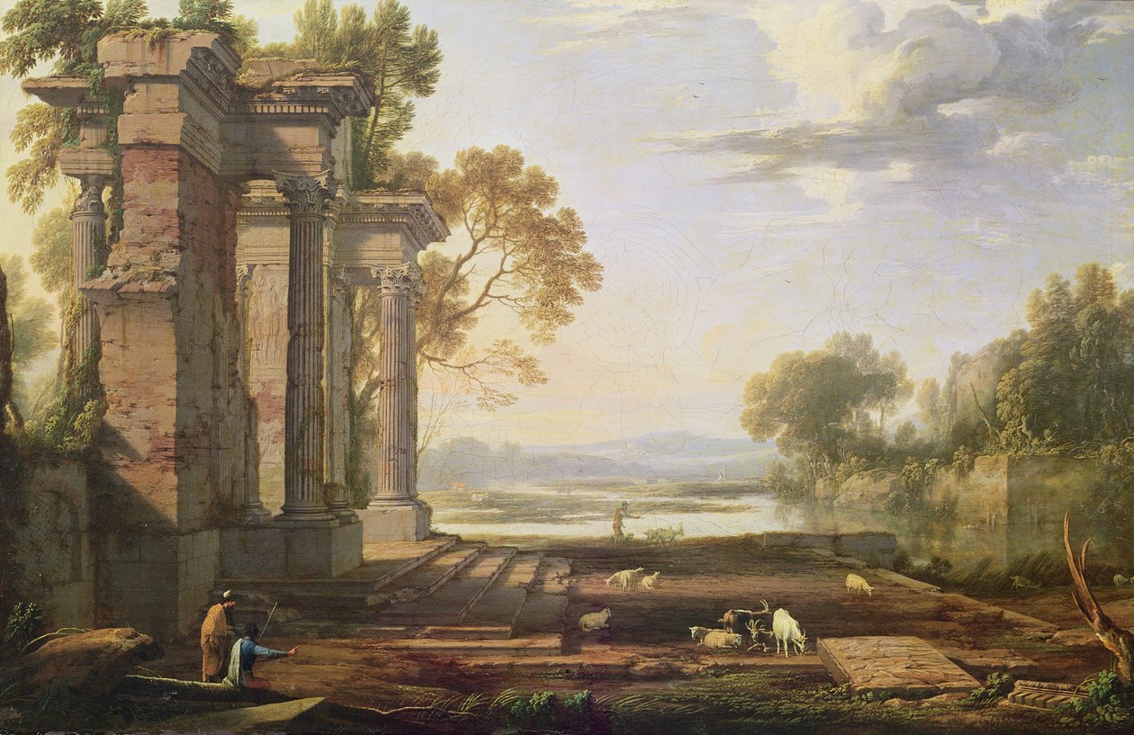 Paysage avec coucher de soleil - Pierre Patel