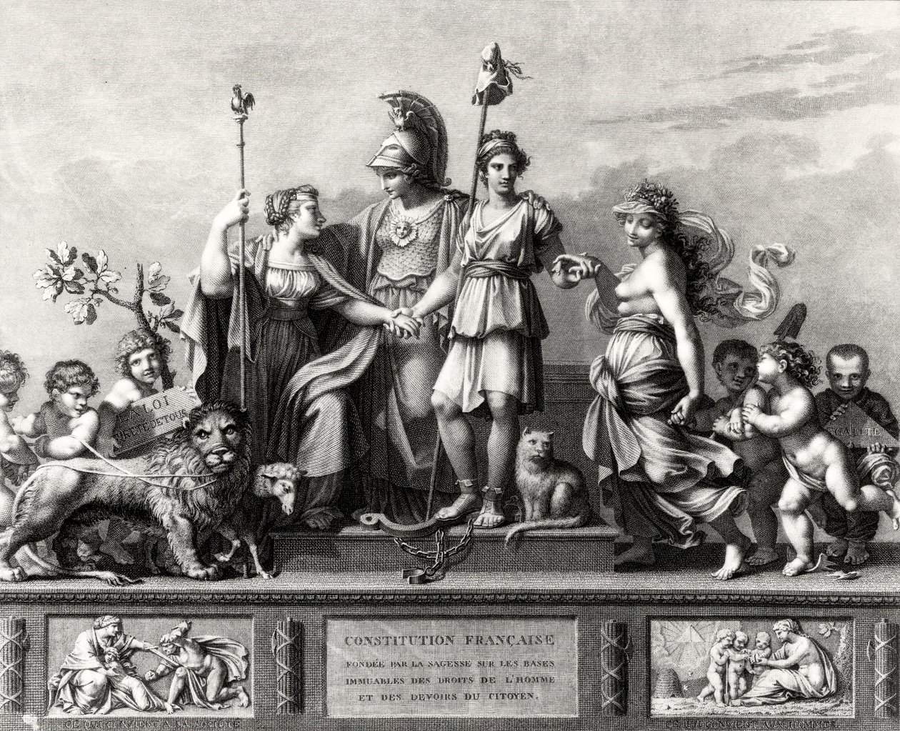 La Constitution française, gravée par Jacques Louis Copia (1764-99) - Pierre Paul Prudhon