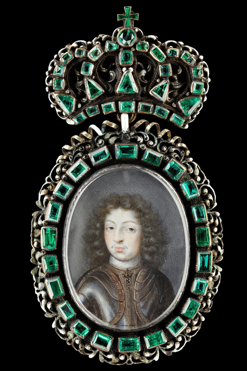 Portrait miniature de Charles XI, roi de Suède 1660-1697 - Pierre Signac