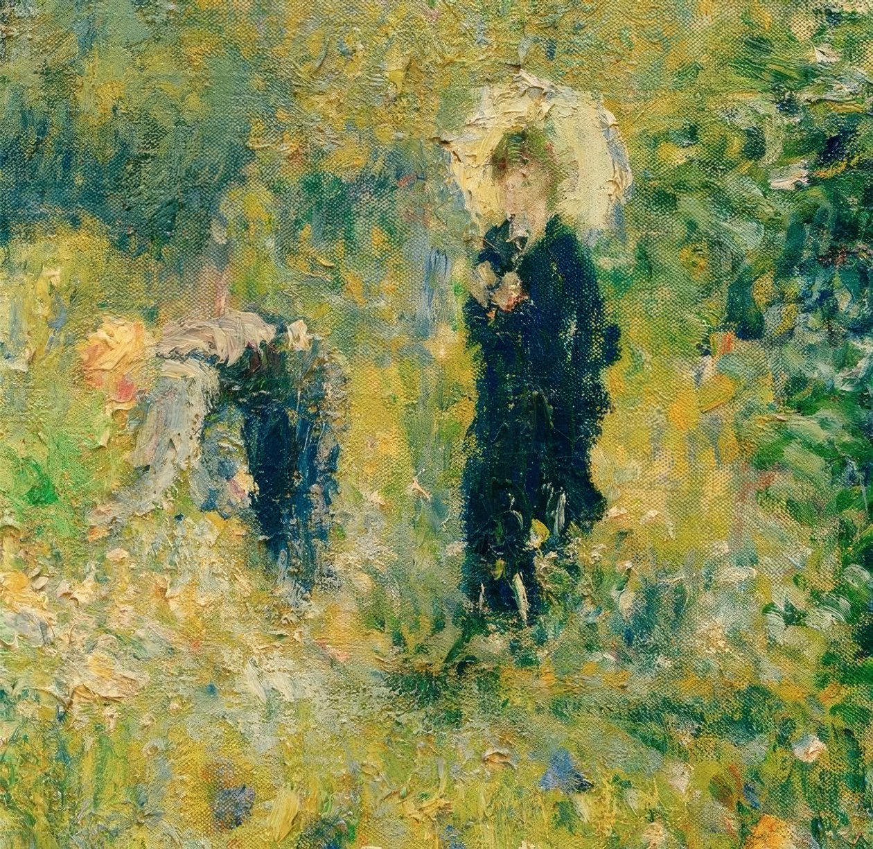 Femme avec parasol dans un jardin - Pierre Auguste Renoir