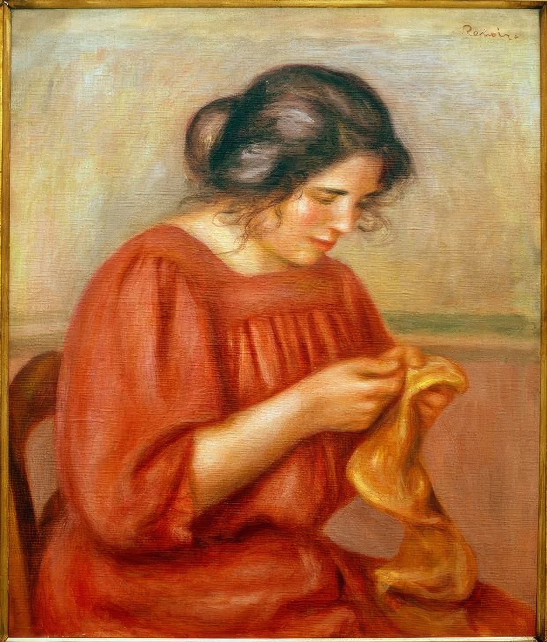Gabrielle reprisant - Pierre Auguste Renoir