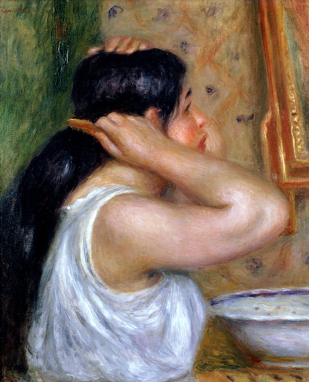 Fille se peignant les cheveux, 1907-8 - Pierre Auguste Renoir