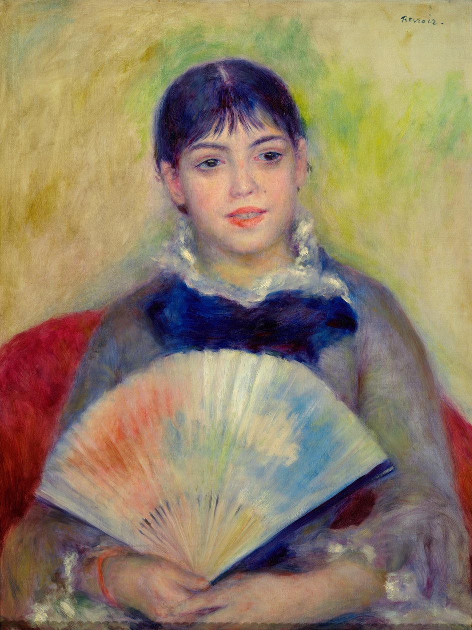 Fille avec un éventail - Pierre Auguste Renoir