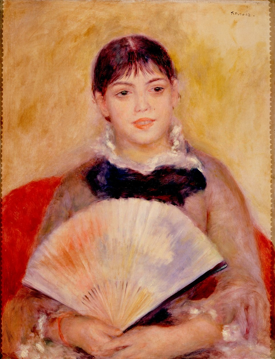 Fille avec un éventail - Pierre Auguste Renoir