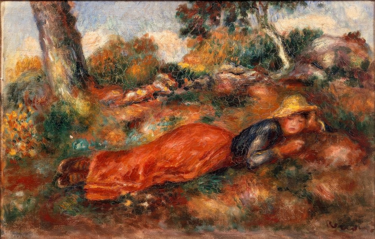 Jeune fille couchée sur l