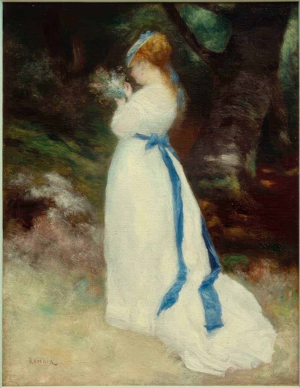 Lise avec un bouquet de fleurs des champs - Pierre Auguste Renoir