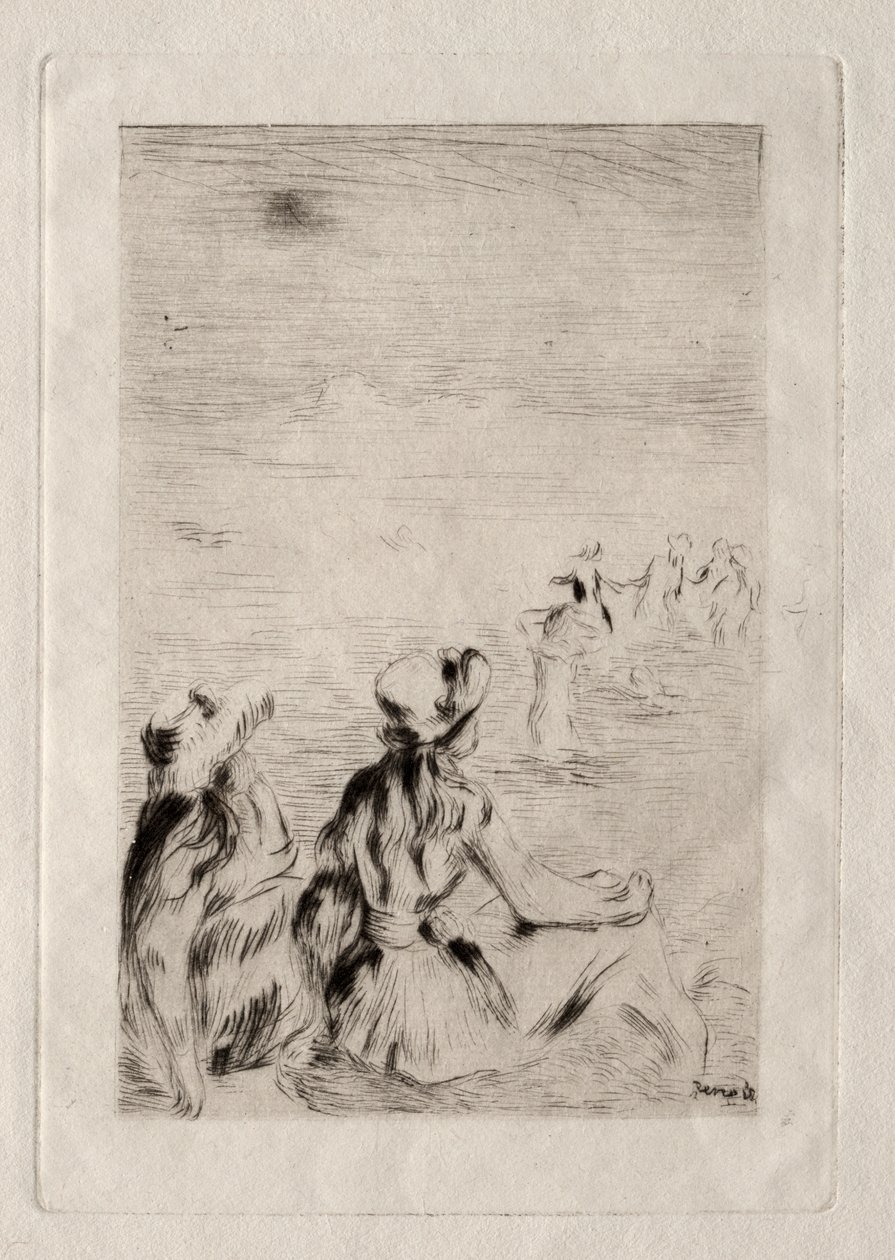 Sur la plage à Berneval - Pierre Auguste Renoir