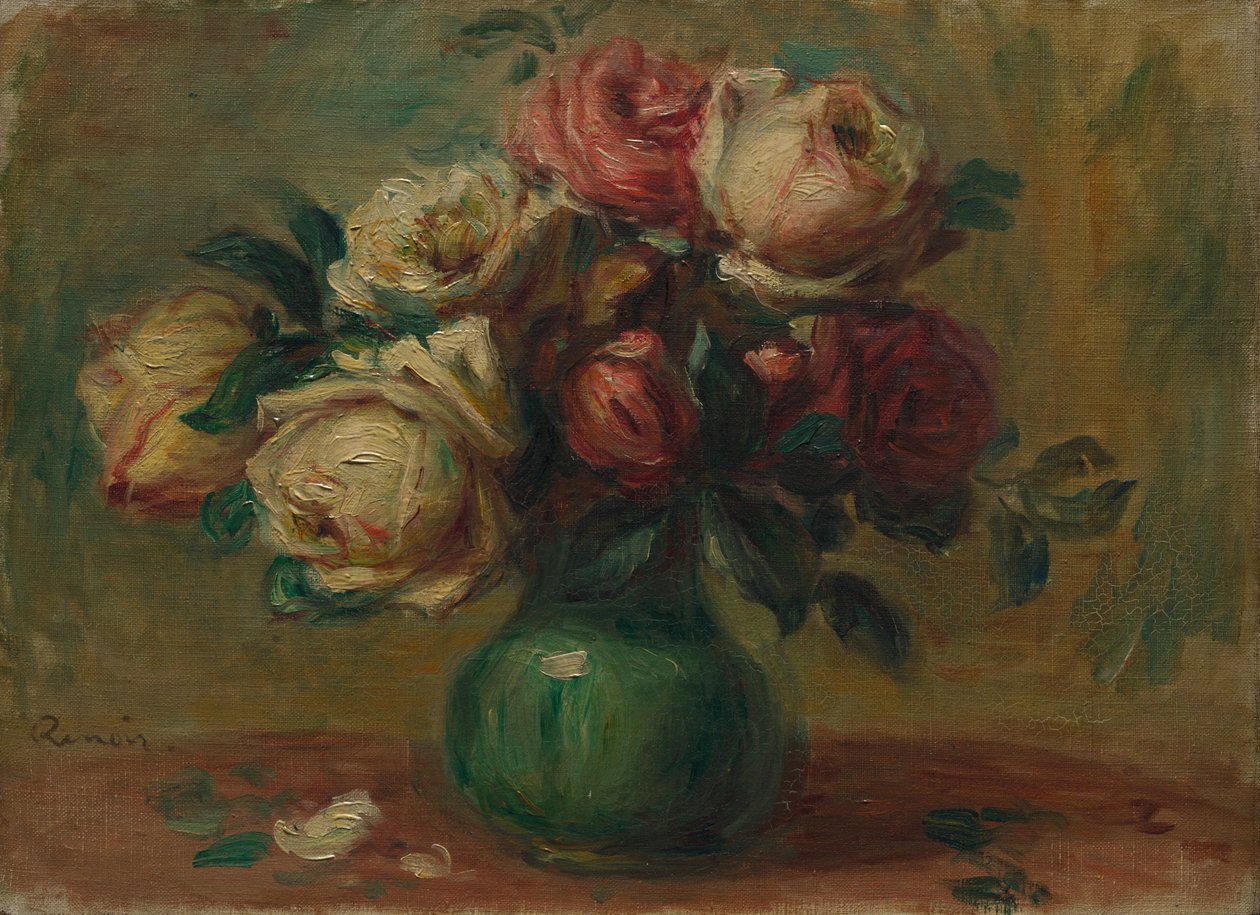 Roses dans un vase - Pierre Auguste Renoir
