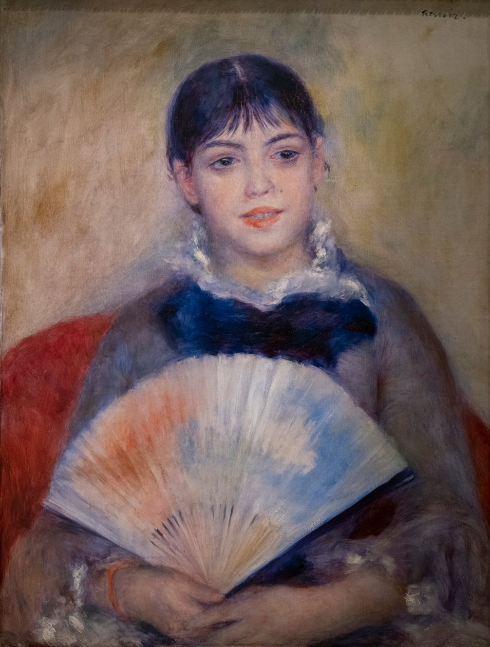 Jeune femme avec un éventail - Pierre Auguste Renoir