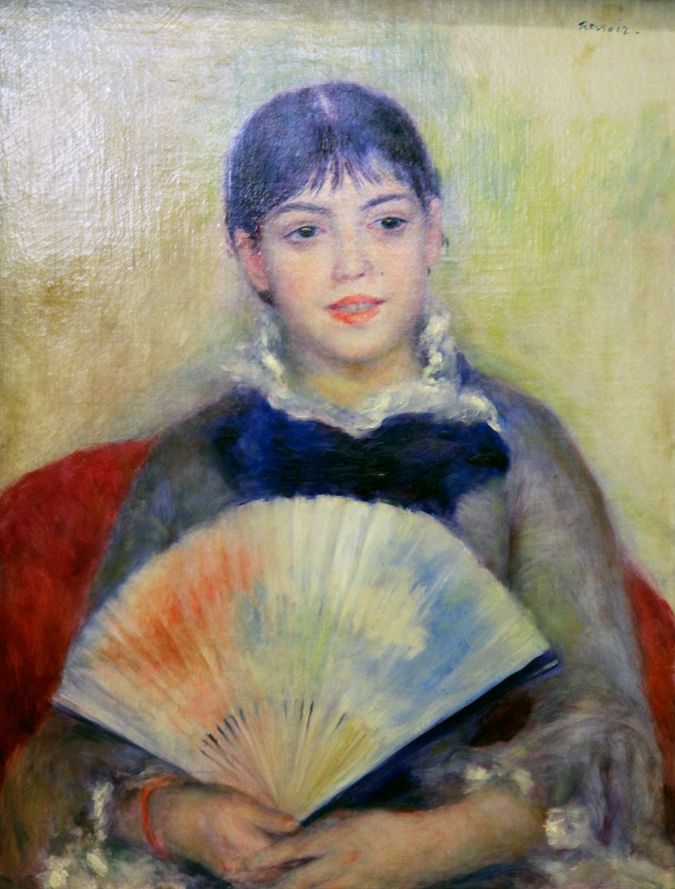 Jeune femme avec un éventail - Pierre Auguste Renoir