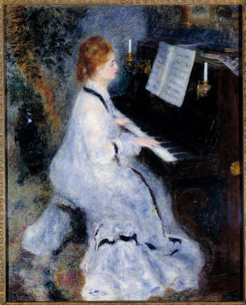 Jeune femme au piano - Pierre Auguste Renoir