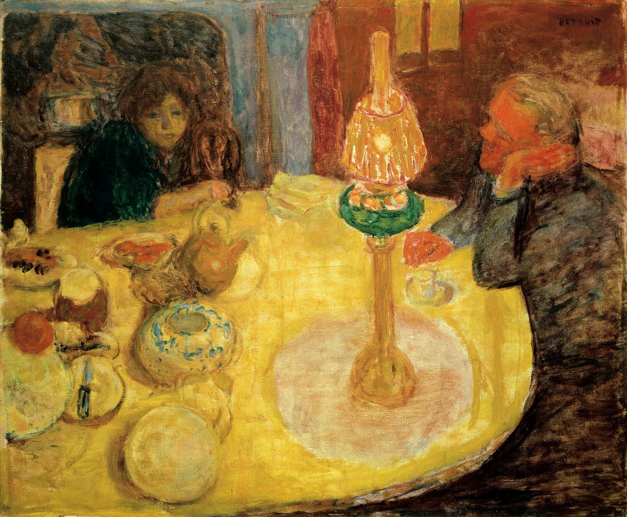 Soirée sous la lampe - Pierre Bonnard
