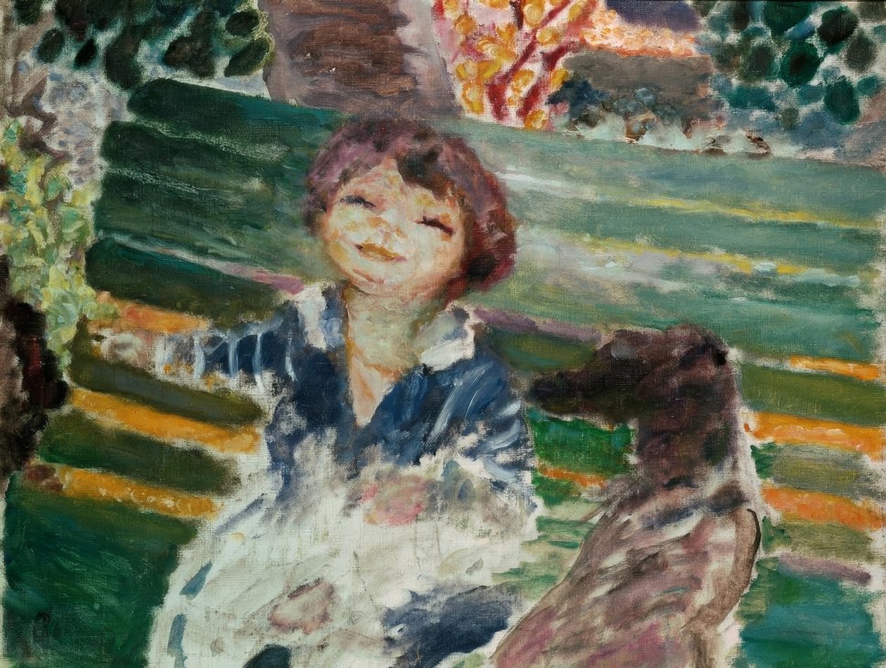 Petite fille avec chien - Pierre Bonnard