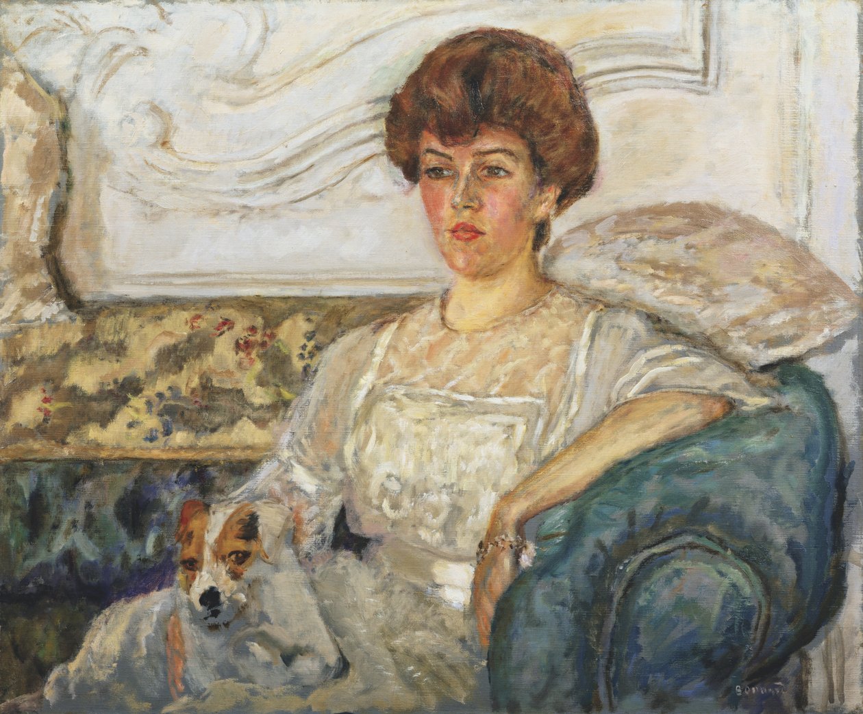Femme sur un canapé bleu - Pierre Bonnard