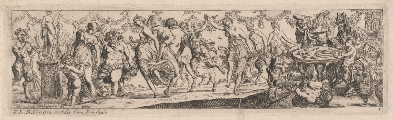 Nymphes et satyres dansant - Pierre Brebiette