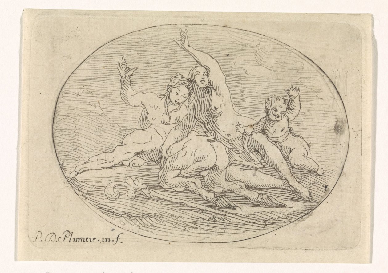 Deux femmes avec un satyre - Pierre Denis Plumier