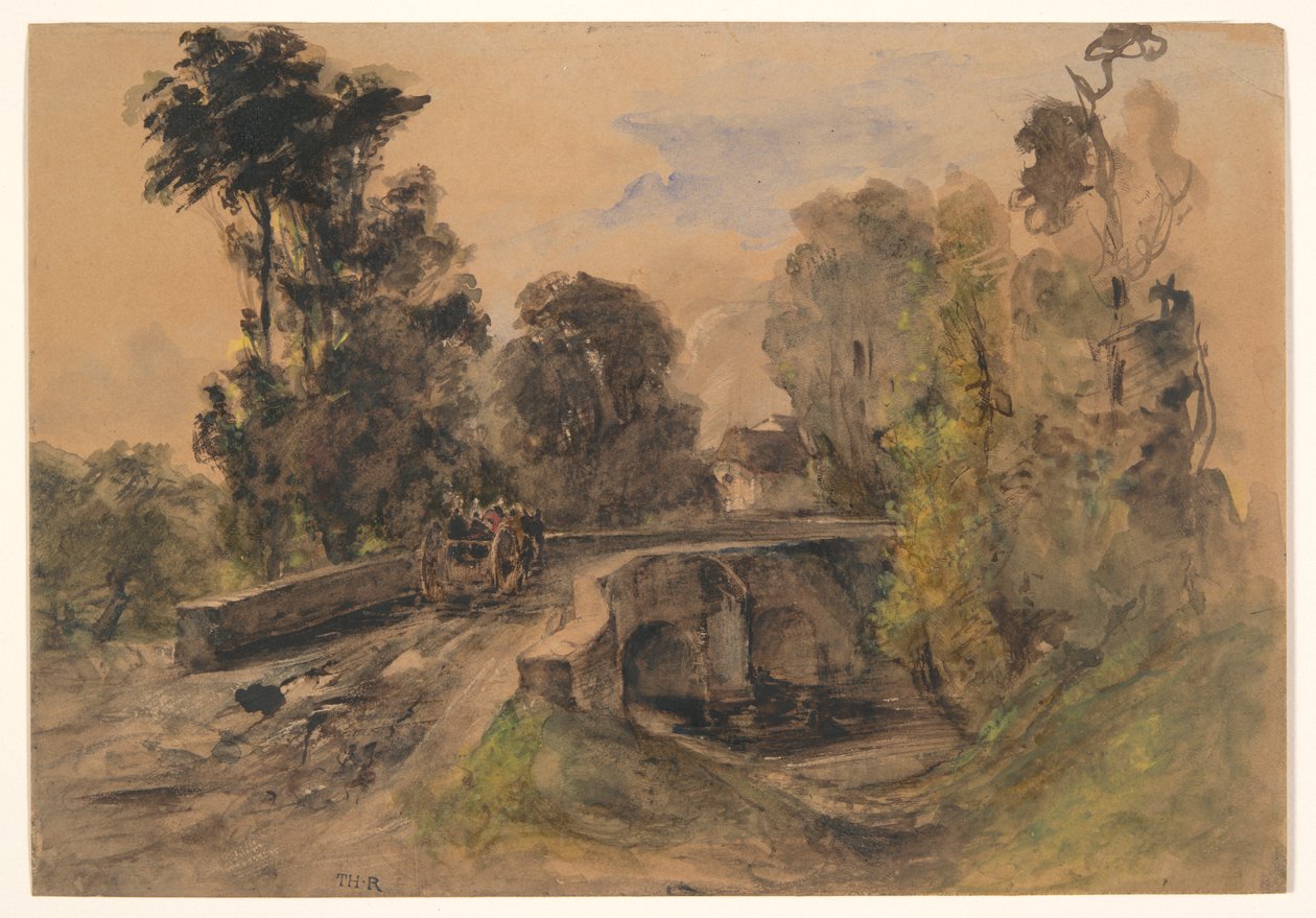 Le Pont de pierre - Pierre Etienne Theodore Rousseau