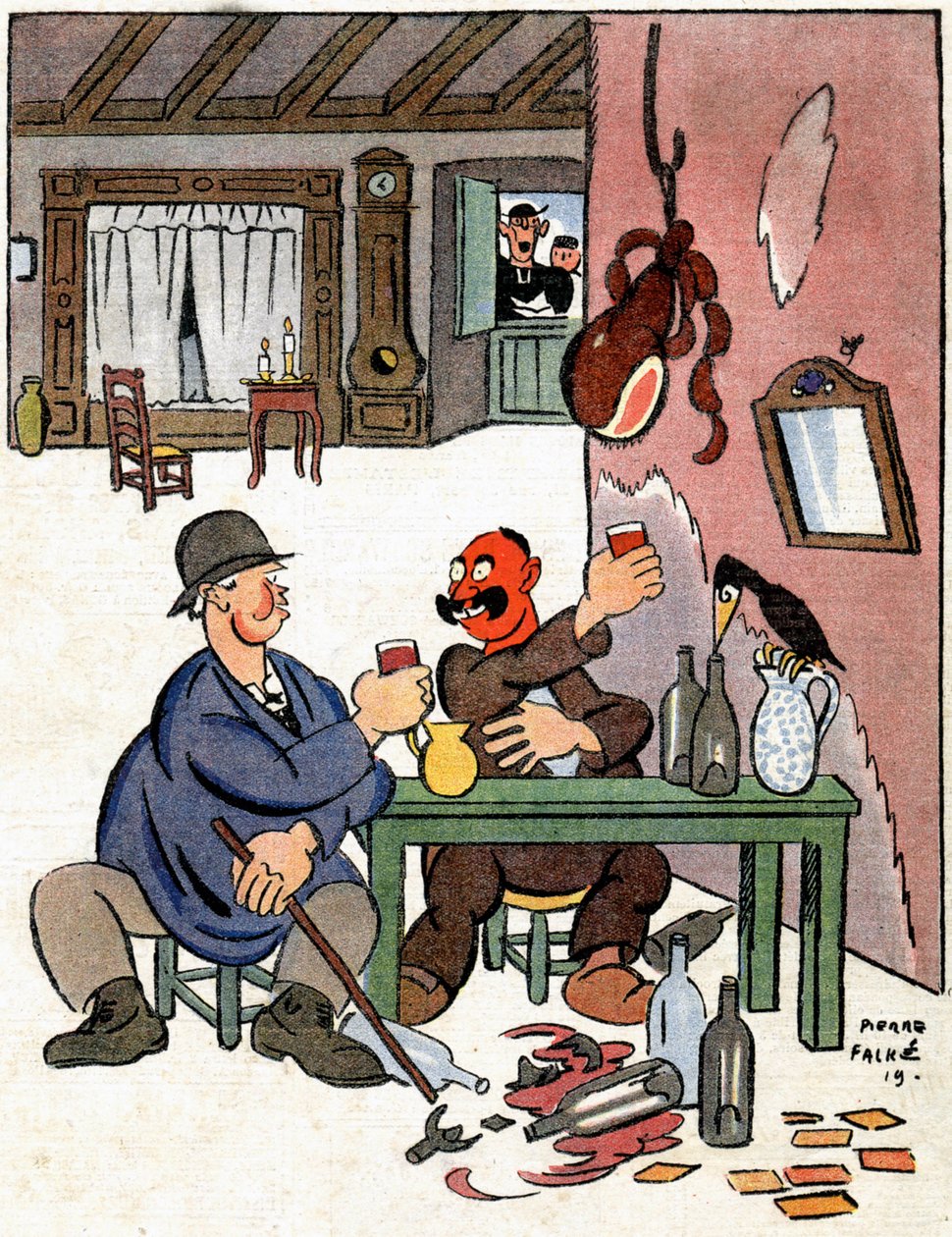 Alcooliques à la campagne, vers 1922 - Pierre Falke