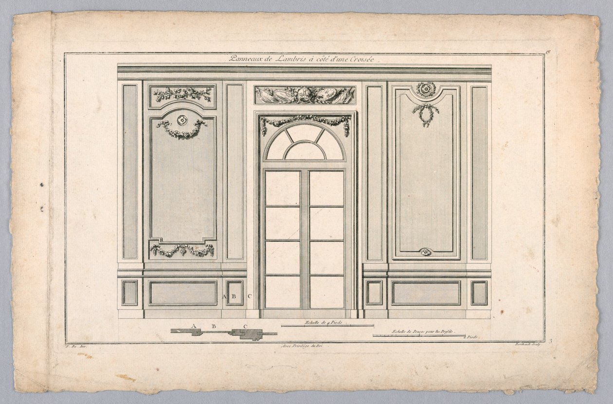Intérieur de mur avec porte - Pierre Gabriel Berthault