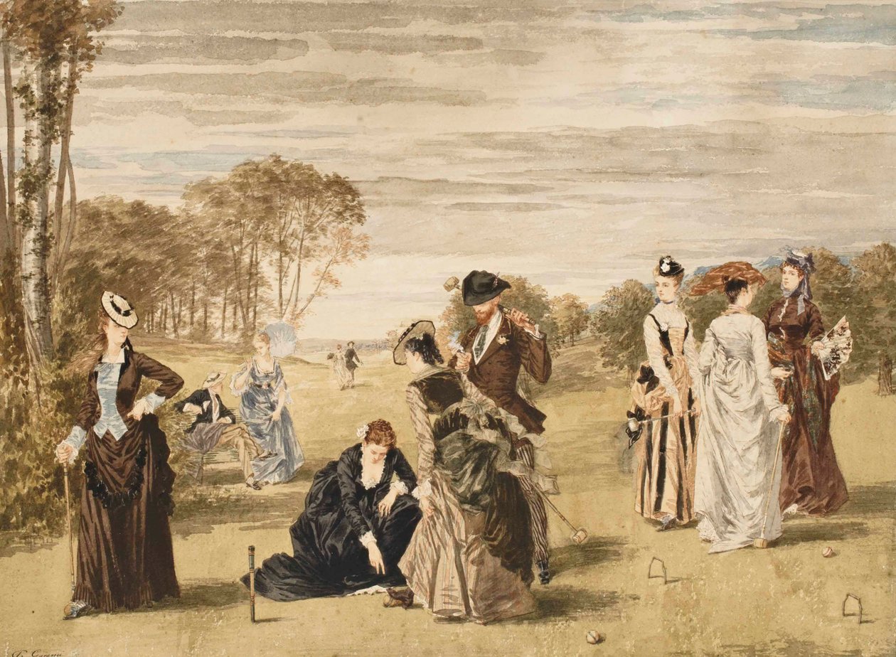 Le jeu de croquet, 1874 - Pierre Gavarni