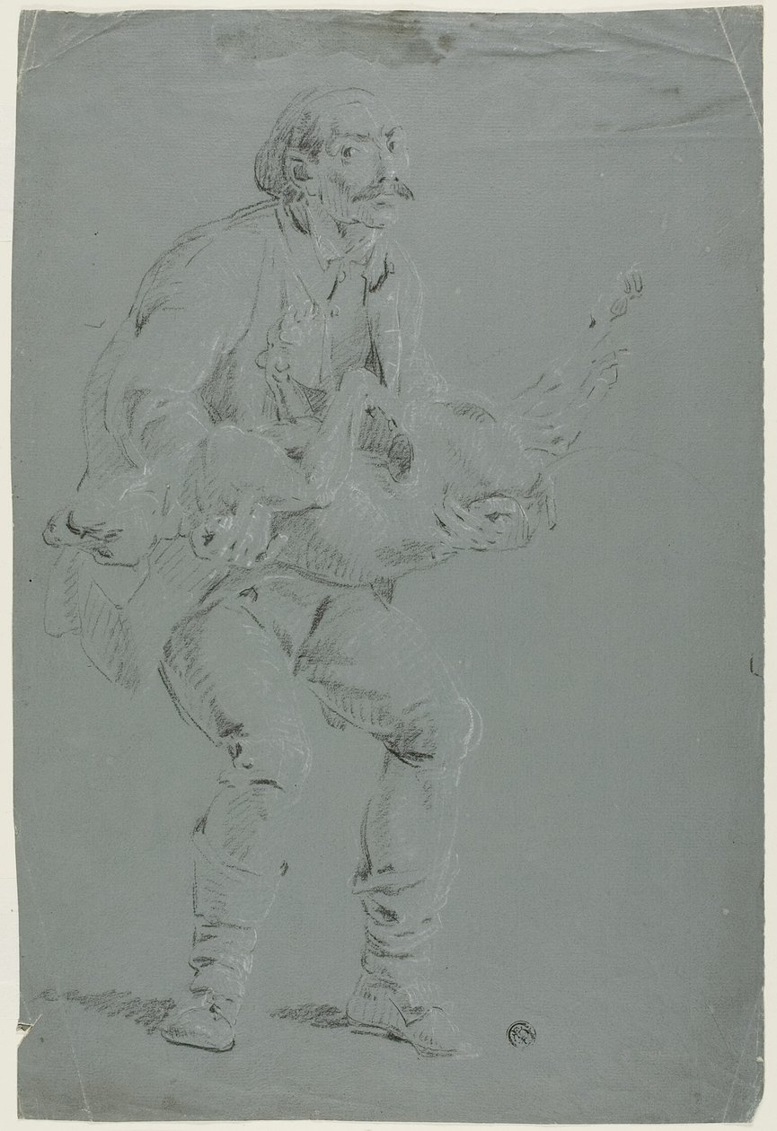 Homme portant un chien mort - Pierre Jacques Volaire