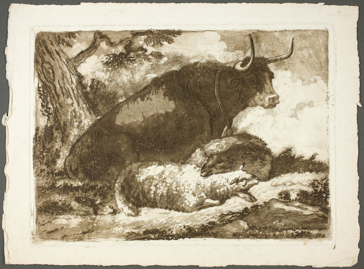 Un taureau et deux moutons - Pierre Lelu