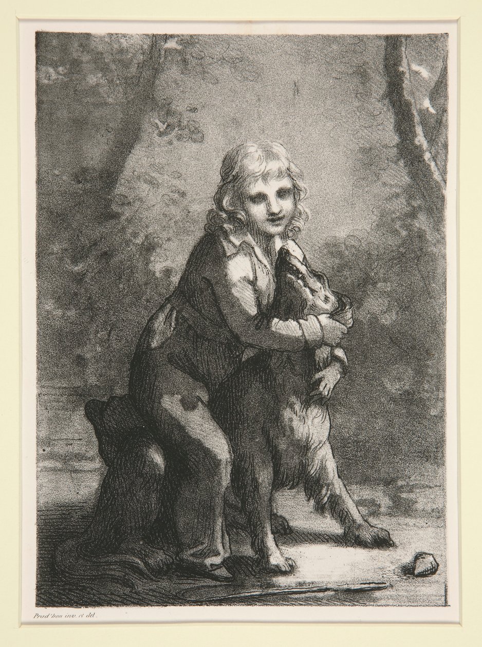 Sans titre (Garçon avec chien) - Pierre Paul Prud