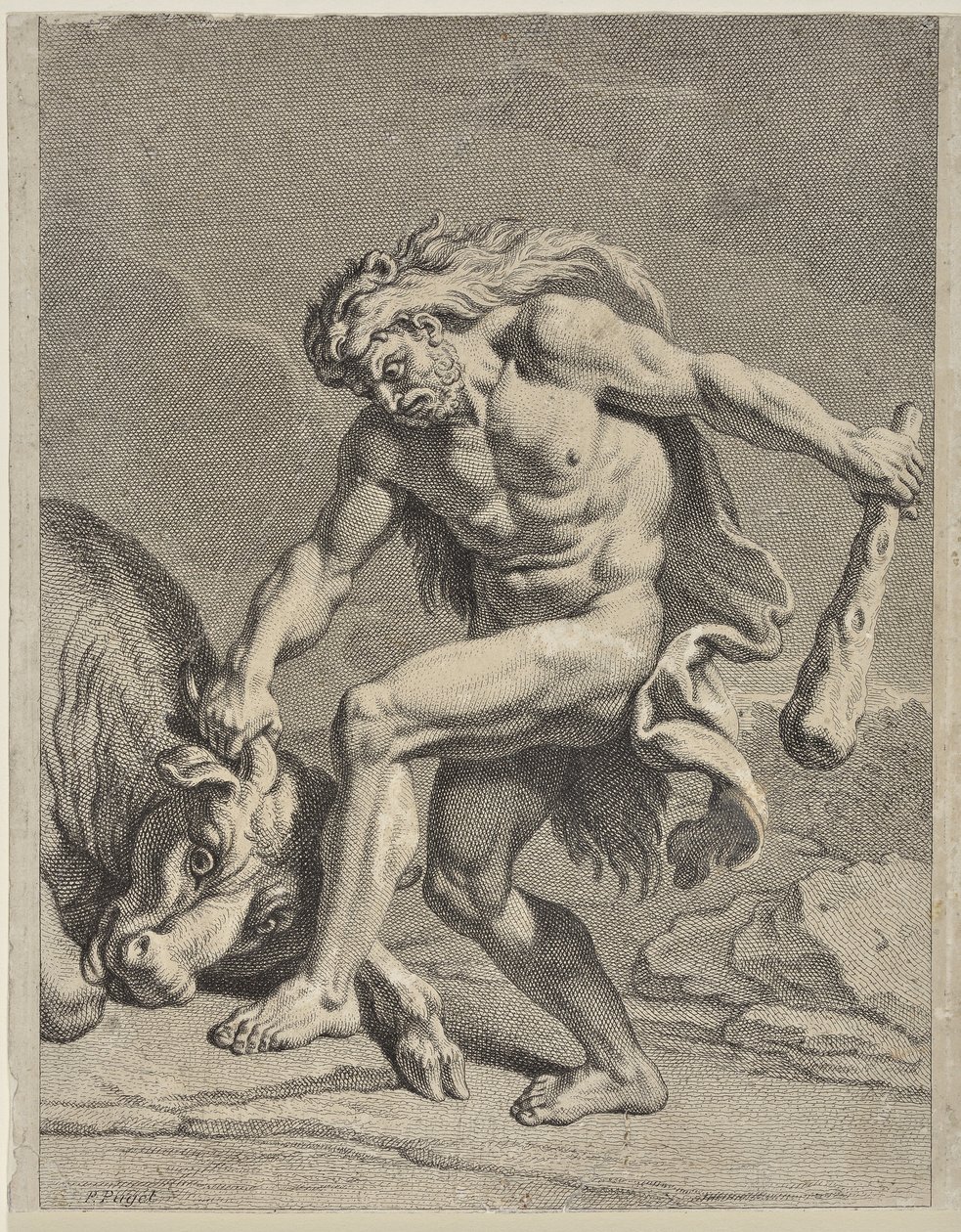 Hercule combattant le taureau crétois - Pierre Puget