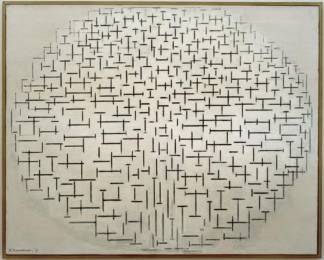 Composition 10 en noir et blanc; Quai et océan - Piet Mondrian