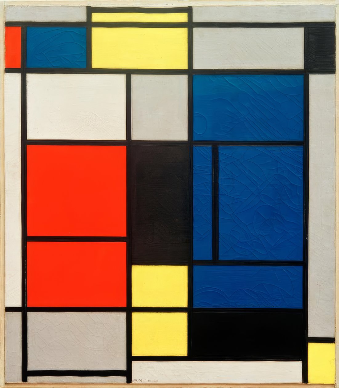 Tableau No. I, avec Rouge, Bleu, Jaune, Noir et Gris - Piet Mondrian