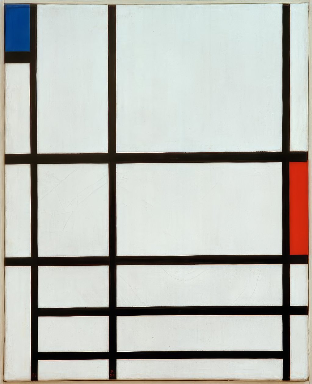 Composition en rouge, bleu et blanc : II - Piet Mondrian