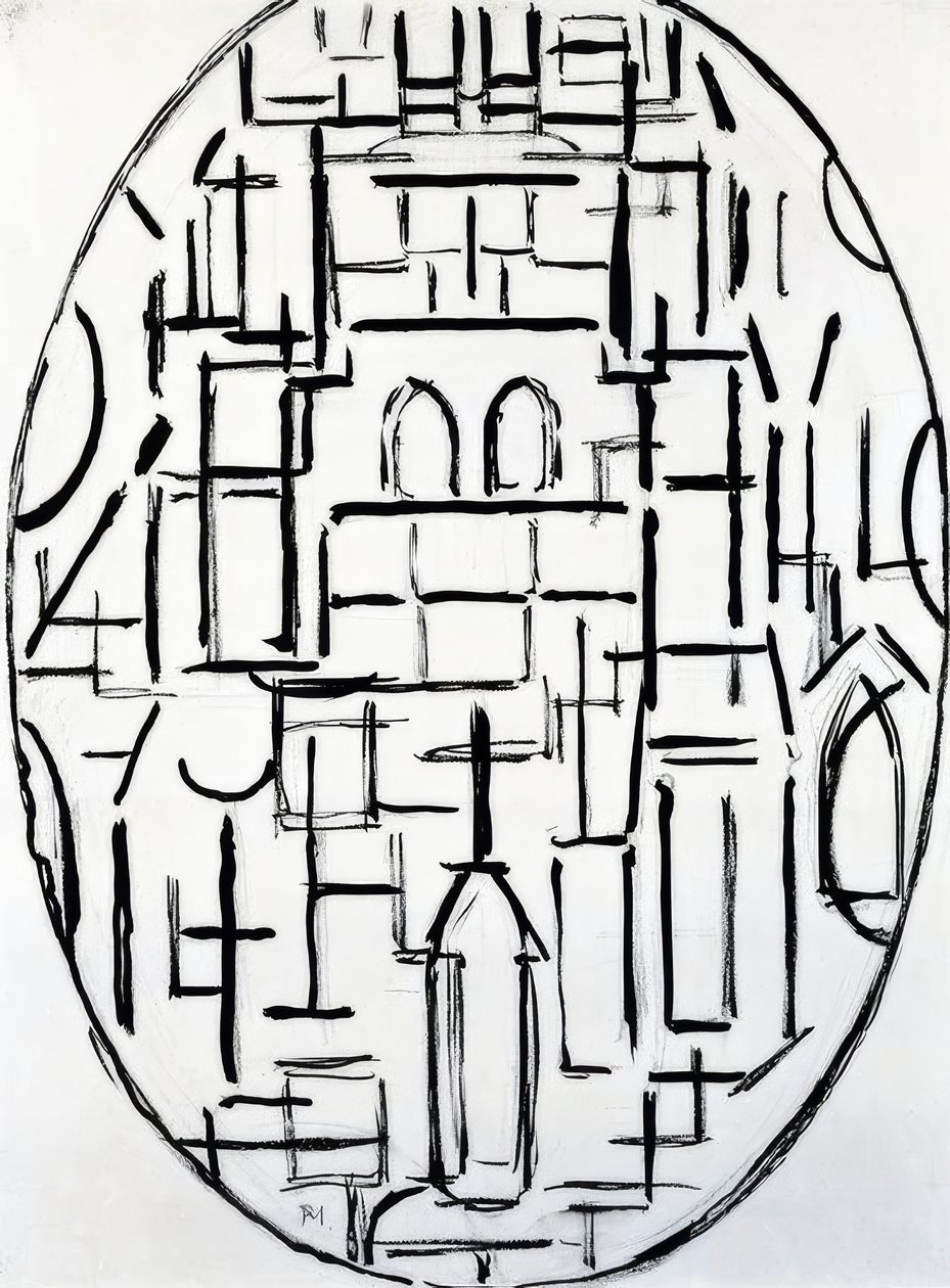 Piet Mondrian (1872–1944), Église à Domburg, 1914 - Piet Mondrian