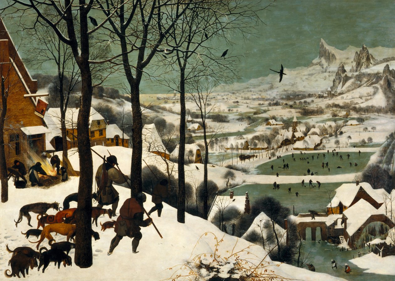 Cycle mensuel, scène : Les chasseurs dans la neige (hiver) - Pieter Bruegel the Elder