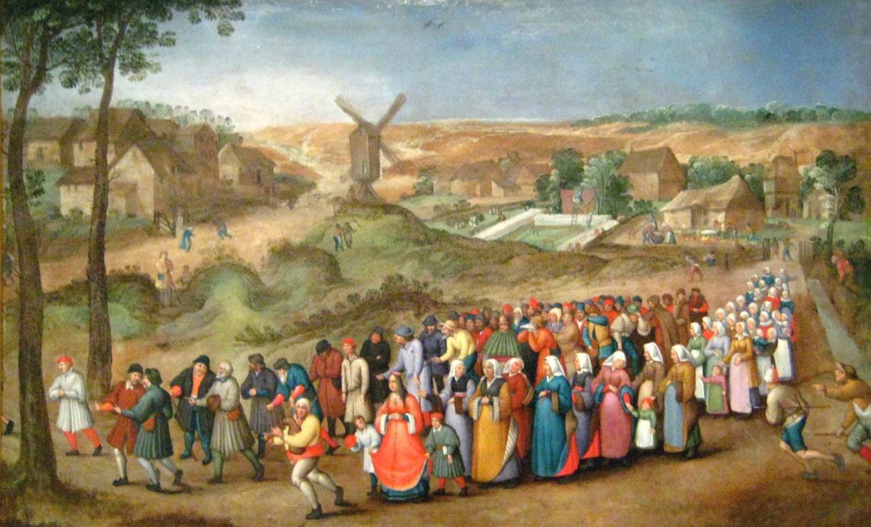 Procession de mariage devant un paysage - Pieter Brueghel the Younger