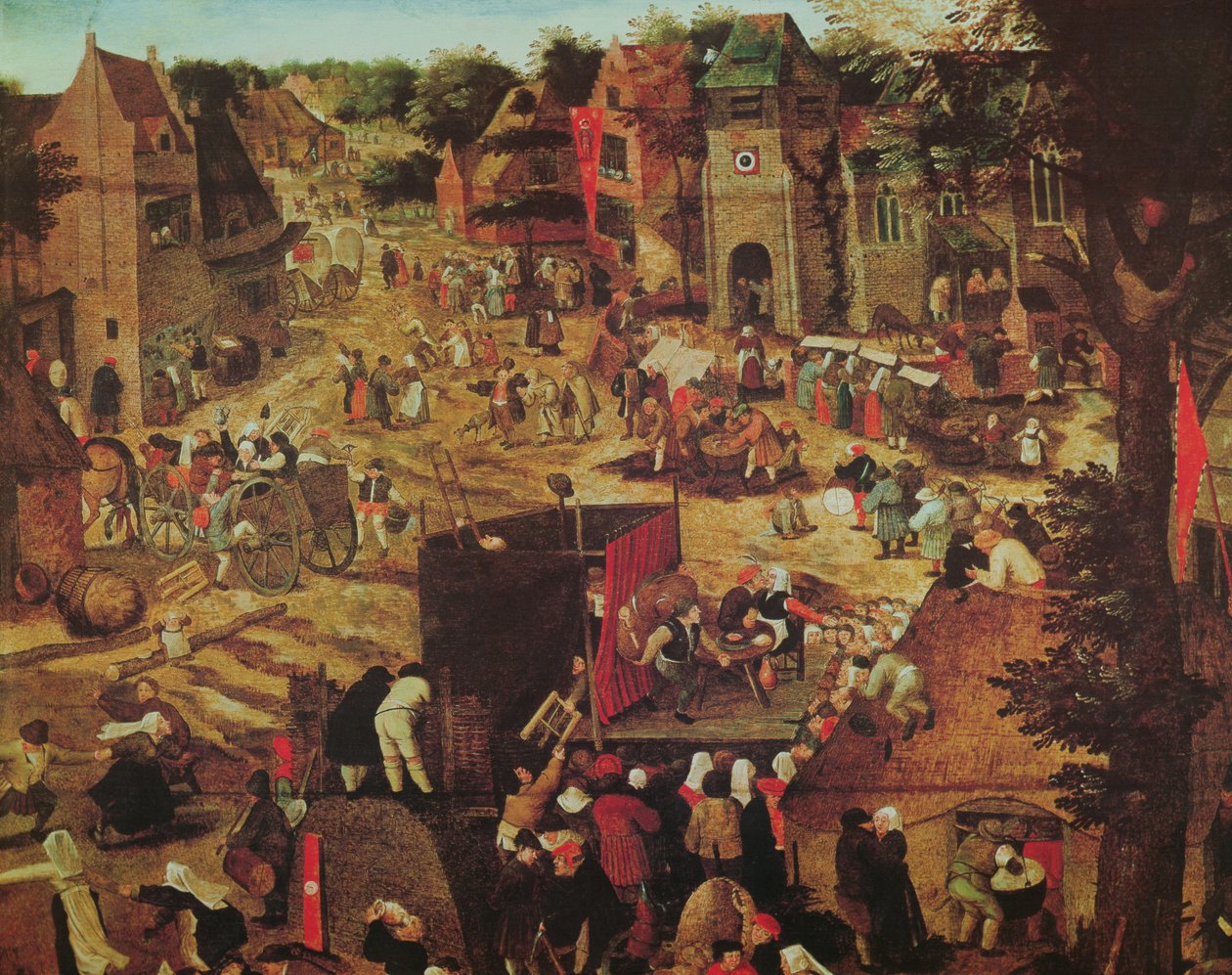 Kermesse avec théâtre et procession - Pieter Brueghel the Younger